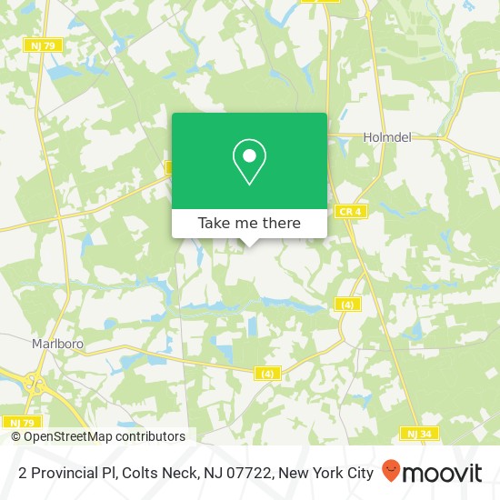 Mapa de 2 Provincial Pl, Colts Neck, NJ 07722