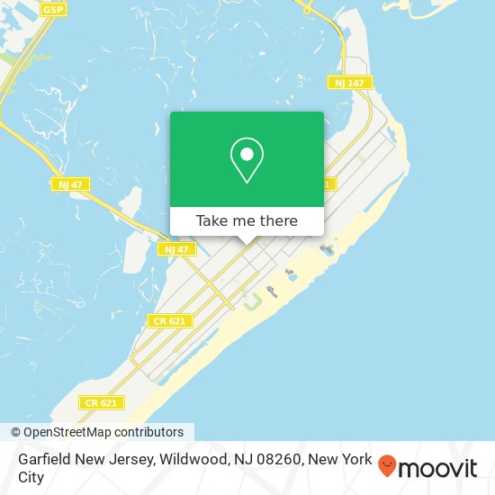 Garfield New Jersey, Wildwood, NJ 08260 map