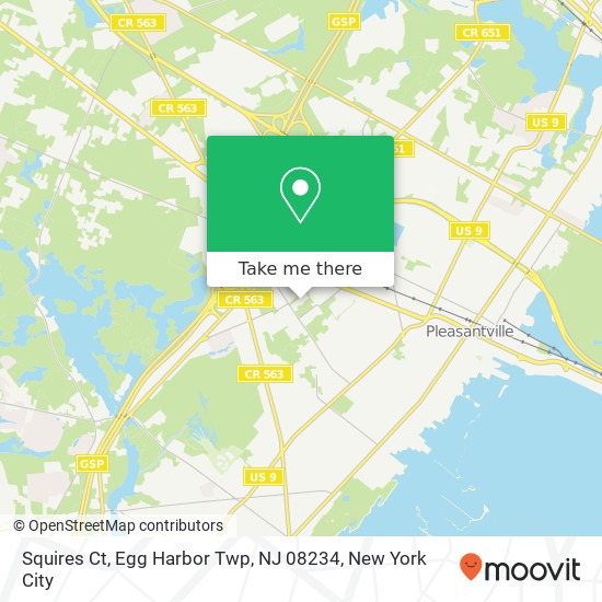 Mapa de Squires Ct, Egg Harbor Twp, NJ 08234
