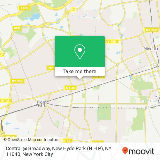 Mapa de Central @ Broadway, New Hyde Park (N H P), NY 11040