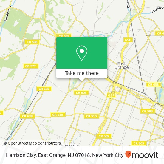 Mapa de Harrison Clay, East Orange, NJ 07018