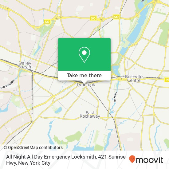 Mapa de All Night All Day Emergency Locksmith, 421 Sunrise Hwy