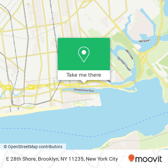 Mapa de E 28th Shore, Brooklyn, NY 11235