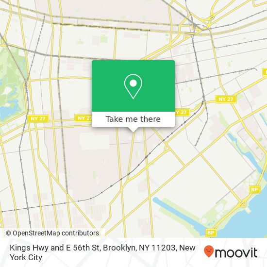 Mapa de Kings Hwy and E 56th St, Brooklyn, NY 11203