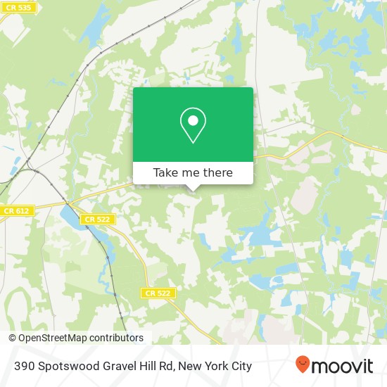 Mapa de 390 Spotswood Gravel Hill Rd, Monroe Twp, NJ 08831