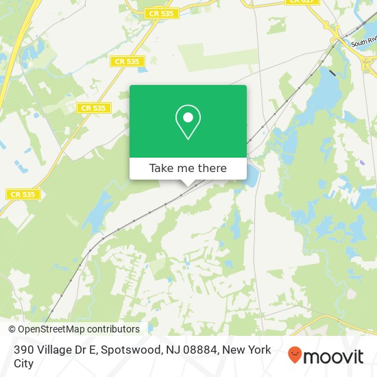 Mapa de 390 Village Dr E, Spotswood, NJ 08884