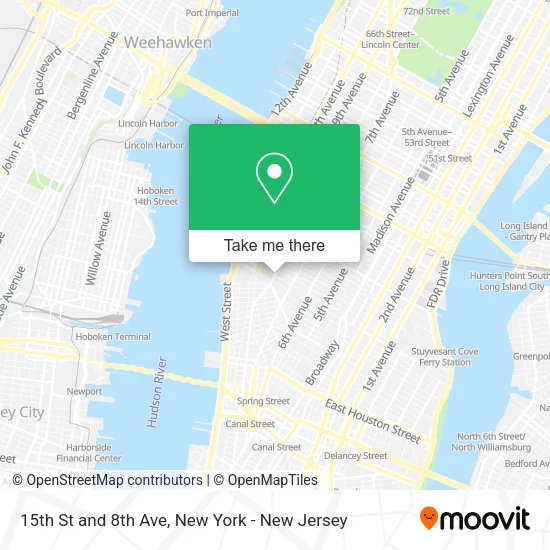 15th St and 8th Ave map