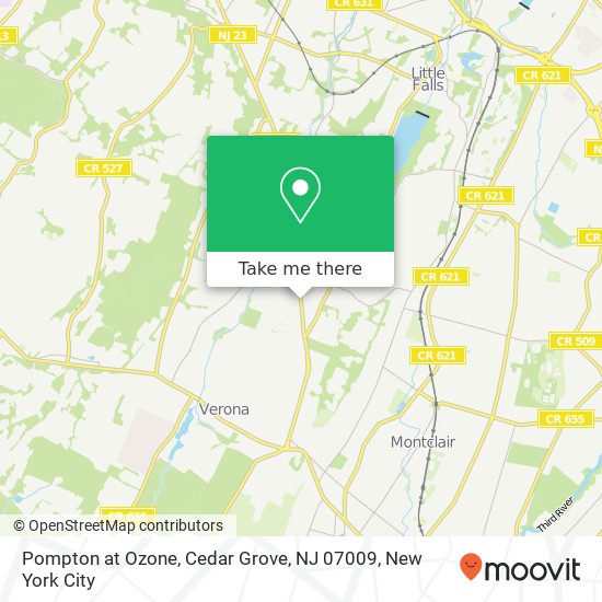 Mapa de Pompton at Ozone, Cedar Grove, NJ 07009