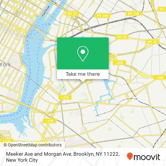 Mapa de Meeker Ave and Morgan Ave, Brooklyn, NY 11222