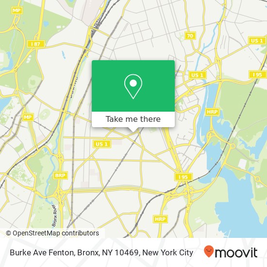 Mapa de Burke Ave Fenton, Bronx, NY 10469