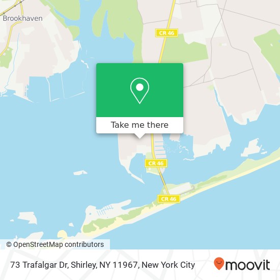 Mapa de 73 Trafalgar Dr, Shirley, NY 11967