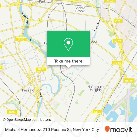 Mapa de Michael Hernandez, 210 Passaic St