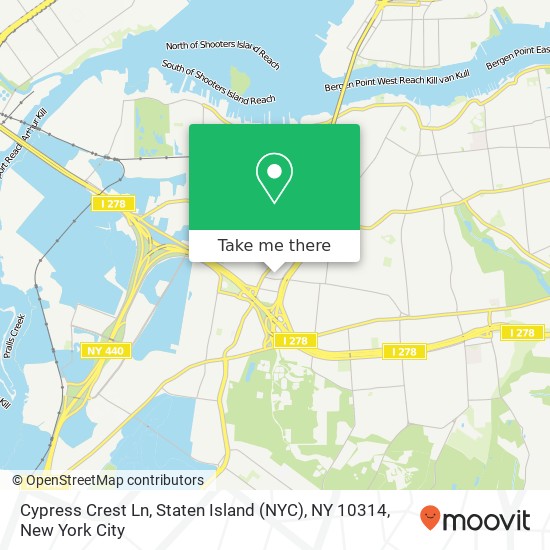 Mapa de Cypress Crest Ln, Staten Island (NYC), NY 10314