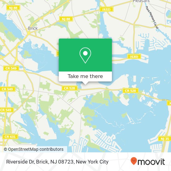 Mapa de Riverside Dr, Brick, NJ 08723