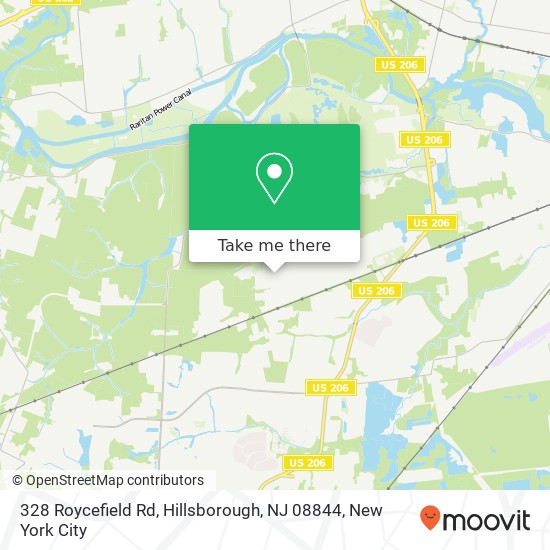 Mapa de 328 Roycefield Rd, Hillsborough, NJ 08844
