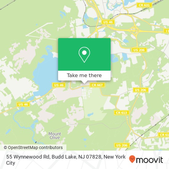 Mapa de 55 Wynnewood Rd, Budd Lake, NJ 07828