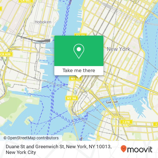 Duane St and Greenwich St, New York, NY 10013 map