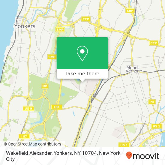 Mapa de Wakefield Alexander, Yonkers, NY 10704