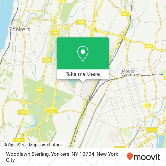 Mapa de Woodlawn Sterling, Yonkers, NY 10704