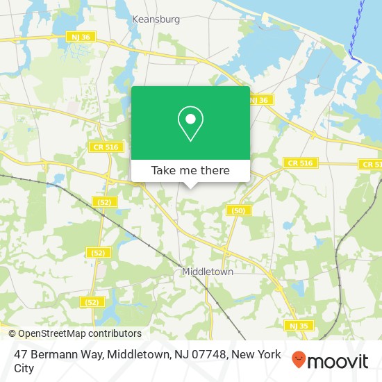 Mapa de 47 Bermann Way, Middletown, NJ 07748
