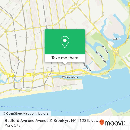 Mapa de Bedford Ave and Avenue Z, Brooklyn, NY 11235