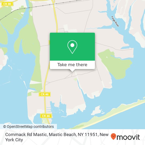 Commack Rd Mastic, Mastic Beach, NY 11951 map