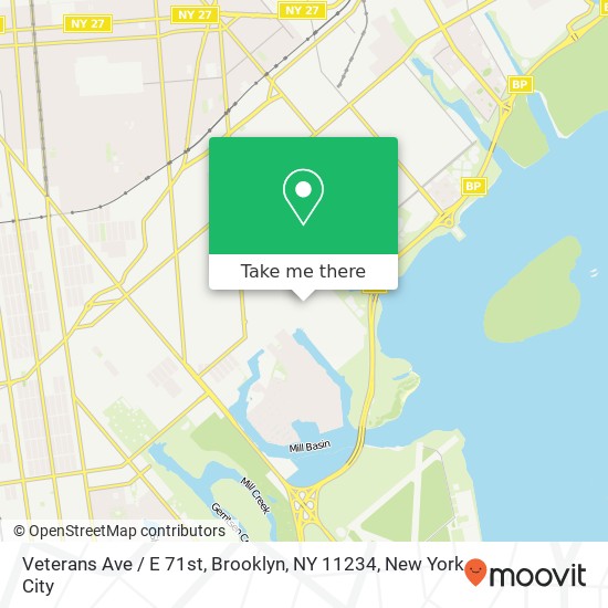 Mapa de Veterans Ave / E 71st, Brooklyn, NY 11234