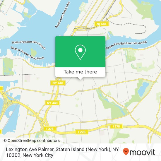 Mapa de Lexington Ave Palmer, Staten Island (New York), NY 10302
