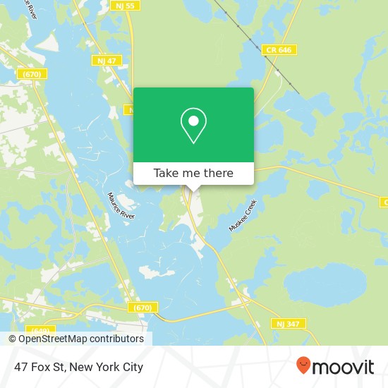 Mapa de 47 Fox St, Port Elizabeth, NJ 08348