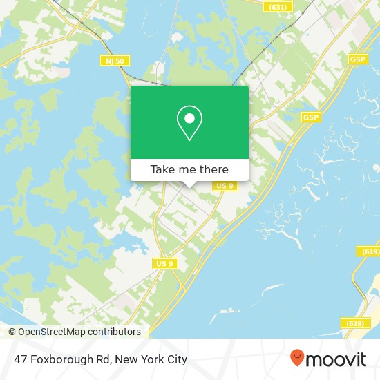 Mapa de 47 Foxborough Rd, Ocean View, NJ 08230