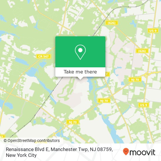Renaissance Blvd E, Manchester Twp, NJ 08759 map