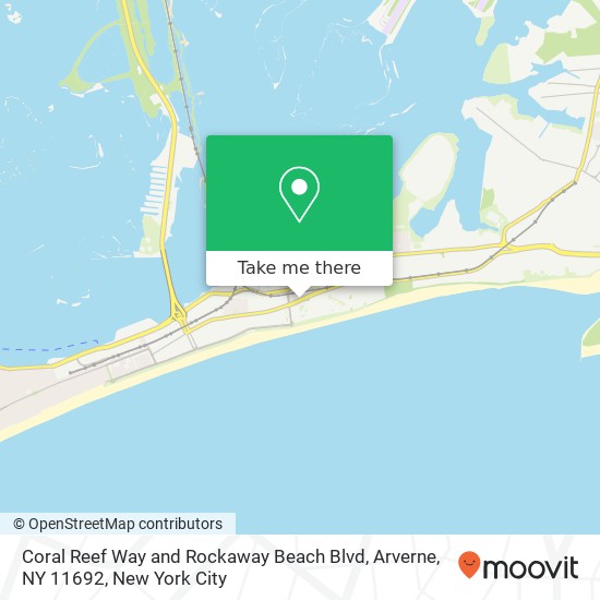 Mapa de Coral Reef Way and Rockaway Beach Blvd, Arverne, NY 11692