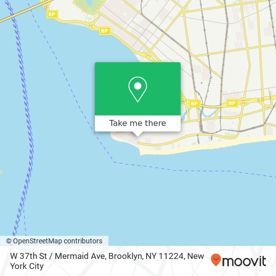 Mapa de W 37th St / Mermaid Ave, Brooklyn, NY 11224