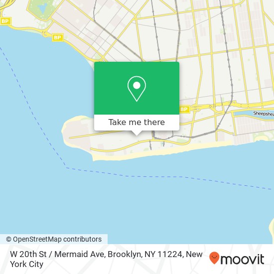 W 20th St / Mermaid Ave, Brooklyn, NY 11224 map