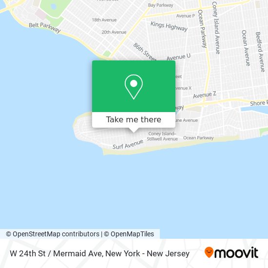 Mapa de W 24th St / Mermaid Ave