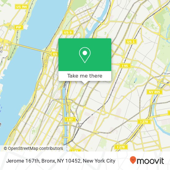 Mapa de Jerome 167th, Bronx, NY 10452