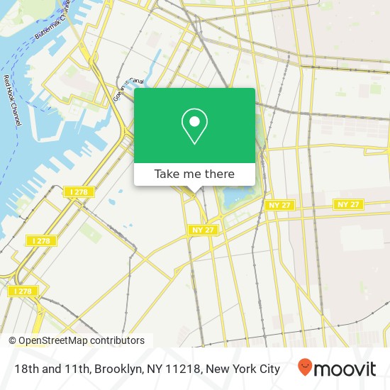 Mapa de 18th and 11th, Brooklyn, NY 11218