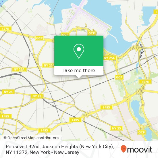 Mapa de Roosevelt 92nd, Jackson Heights (New York City), NY 11372