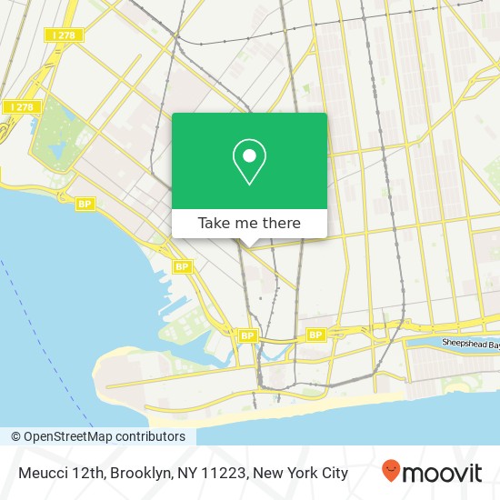 Mapa de Meucci 12th, Brooklyn, NY 11223