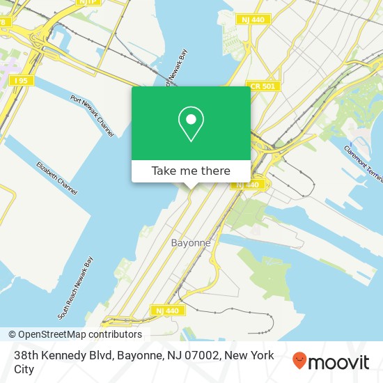 38th Kennedy Blvd, Bayonne, NJ 07002 map