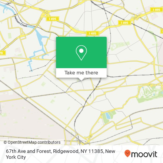 Mapa de 67th Ave and Forest, Ridgewood, NY 11385