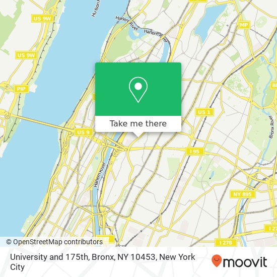 Mapa de University and 175th, Bronx, NY 10453