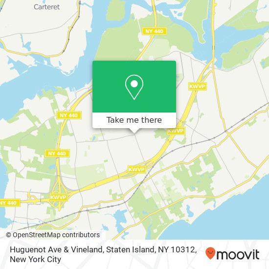 Mapa de Huguenot Ave & Vineland, Staten Island, NY 10312