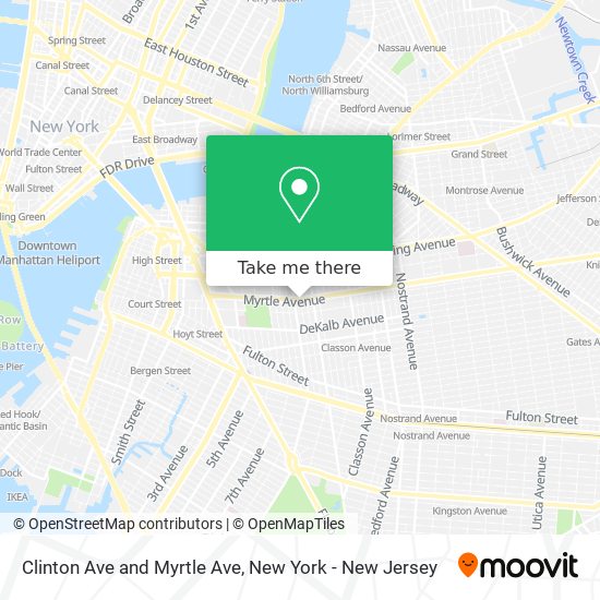 Clinton Ave and Myrtle Ave map