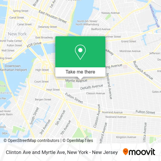 Clinton Ave and Myrtle Ave map