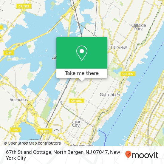 Mapa de 67th St and Cottage, North Bergen, NJ 07047