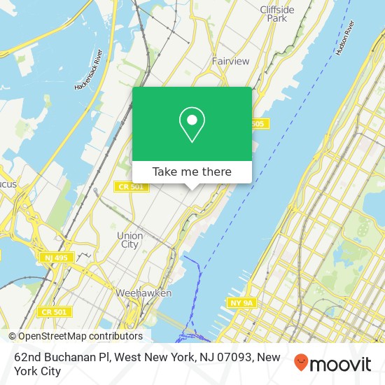 Mapa de 62nd Buchanan Pl, West New York, NJ 07093
