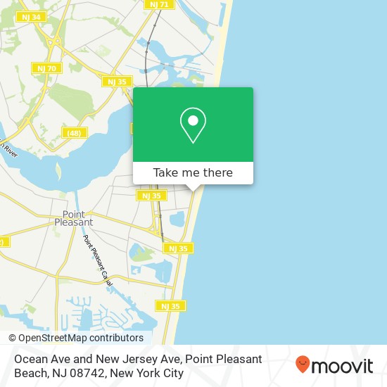 Mapa de Ocean Ave and New Jersey Ave, Point Pleasant Beach, NJ 08742