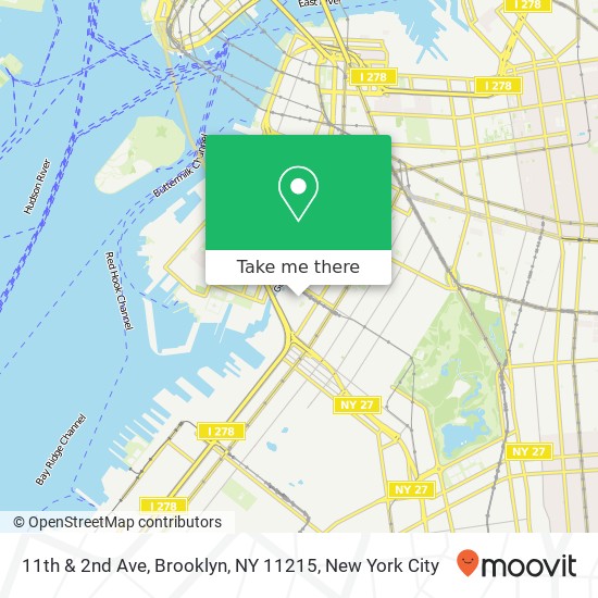 Mapa de 11th & 2nd Ave, Brooklyn, NY 11215