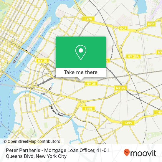 Mapa de Peter Parthenis - Mortgage Loan Officer, 41-01 Queens Blvd